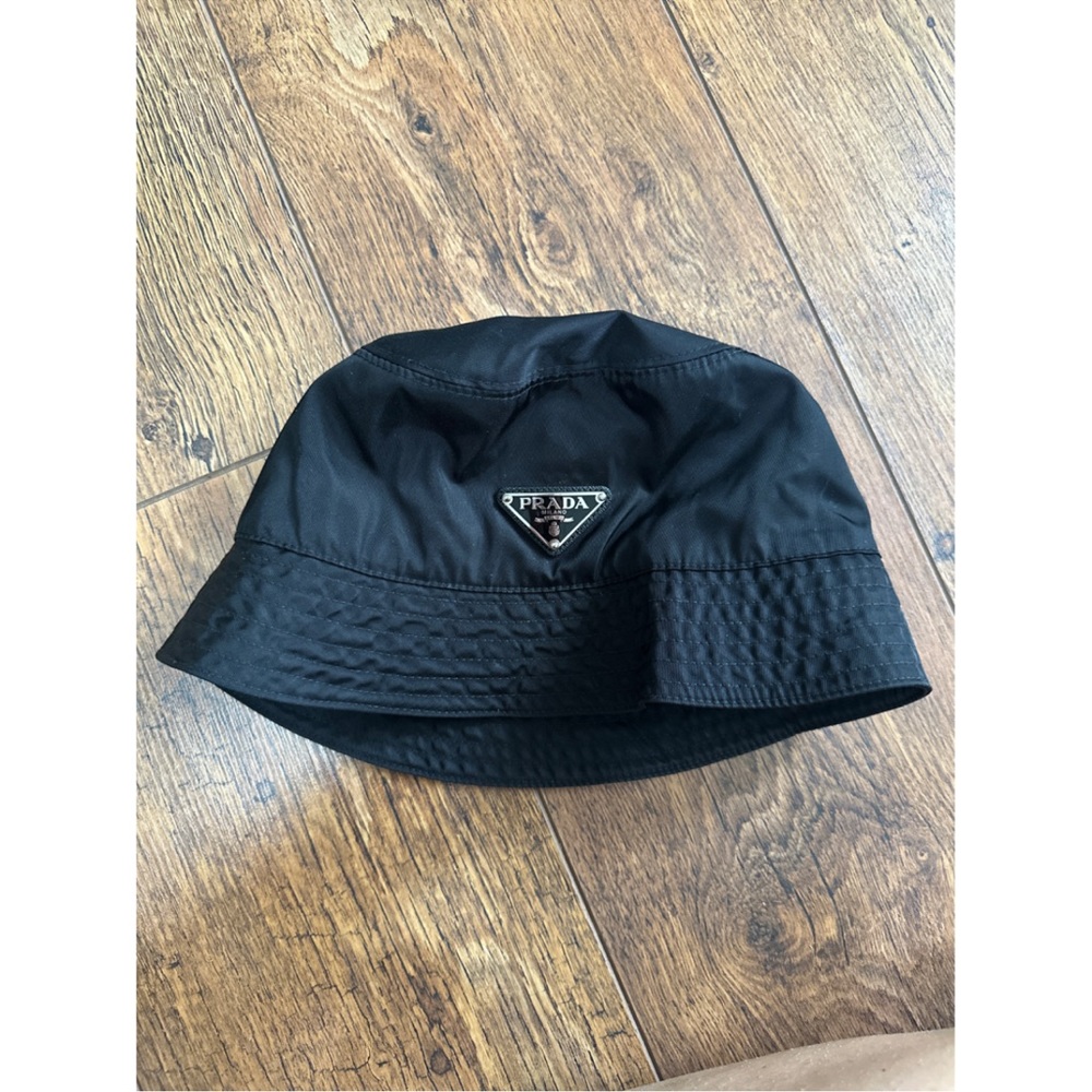 Authentic black prada nylon bucket hat